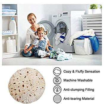 Giant Flour Tortilla Throw Blanket,Soft and Comfortable Flannel Taco Blanket for Kids,866Red 47in Burritos Blanket